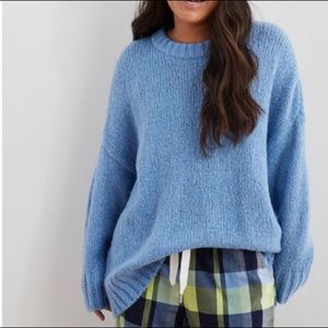 AEO Aerie Big Sky Oversized Sweater Blue NWT